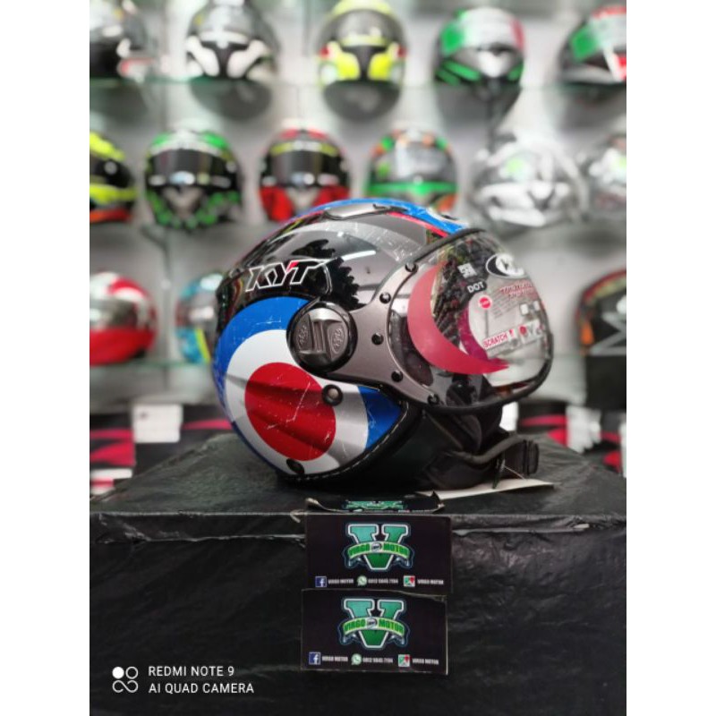 HELM KYT ELSICO MOTIF #1 BLACK BLUE GLOSSY