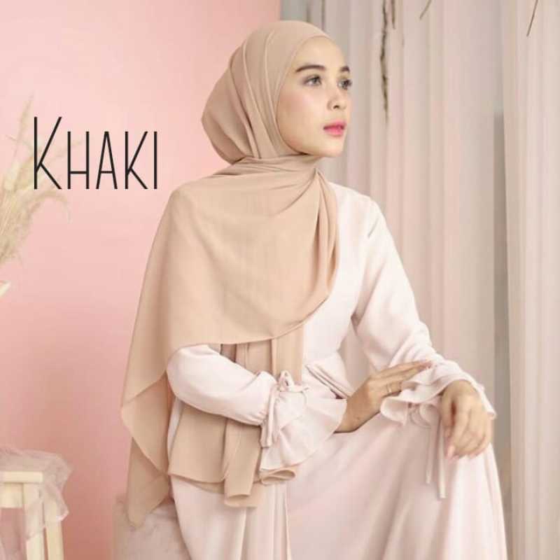 PASMINA CERUTY BABY DOLL KHAKI Pashmina Ceruty Warna Khaky Premium