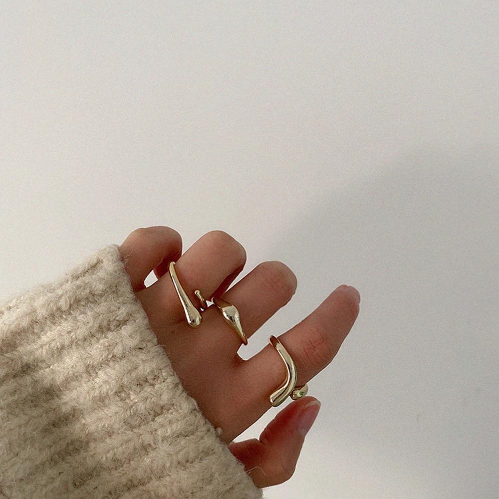 Mxbeauty Cincin Jari Baru Fashion Perhiasan Wanita Tidak Teratur Retro Gadis Memutar