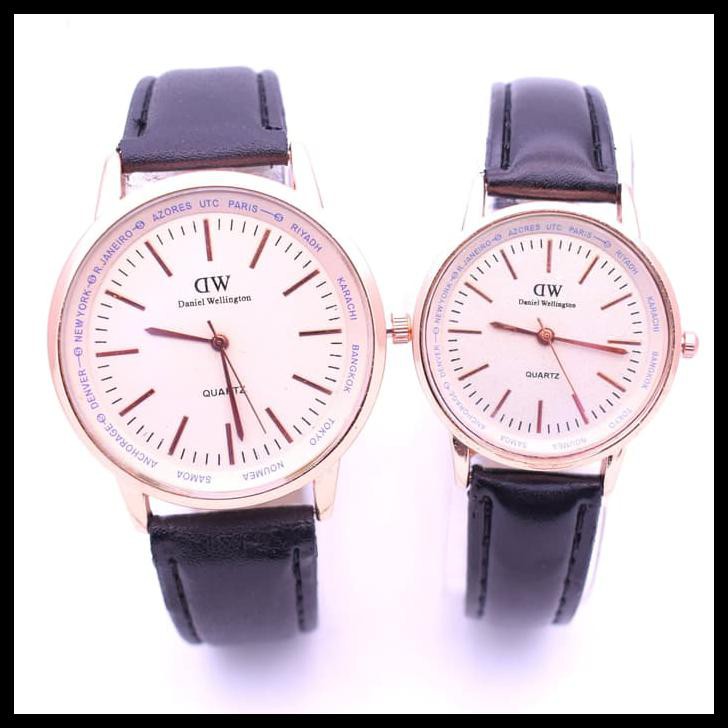 Hrg Diskon Jam Tangan Couple Dw Kulit - Hitam