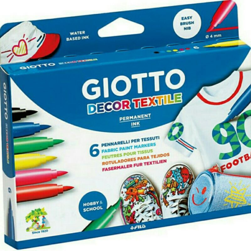 

GIOTTO DECOR TEXTILE PERMANENT INK 6 COLOR