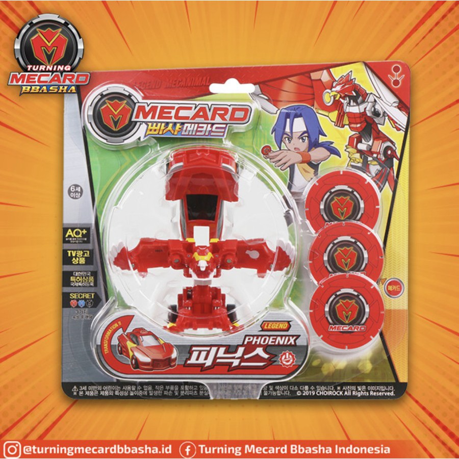 TURNING MECARD BBASHA 024 LEGEND MECANIMAL PHOENIX MAINAN ROBOT MOBIL