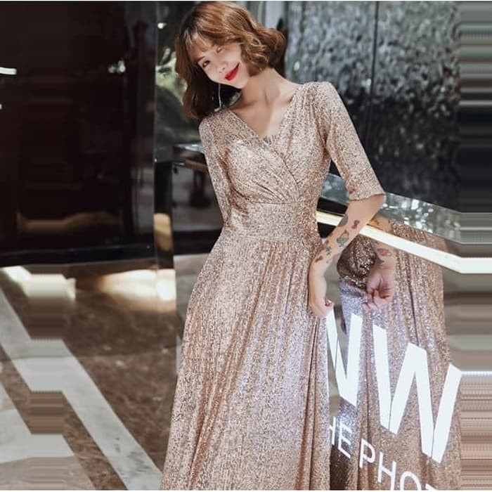 Gaun malam Evening Dress Elegant Evening Gown singer gown mc dress gaun mc