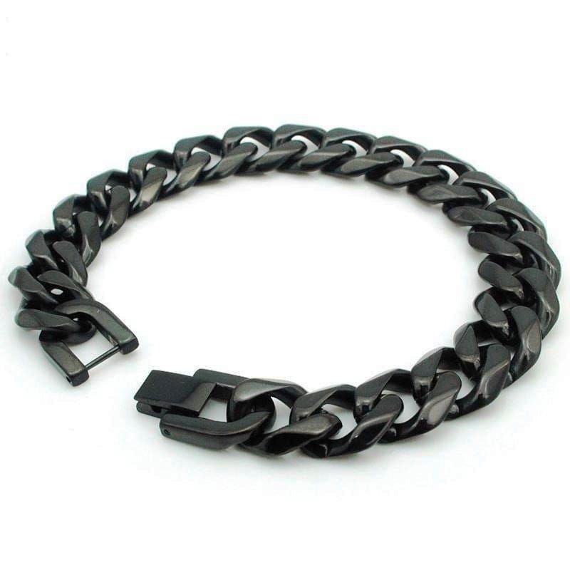 GELANG RANTAI TITANIUM HITAM BAGUS KUALITAS IMPORT GELANG TANGAN PRIA WANITA