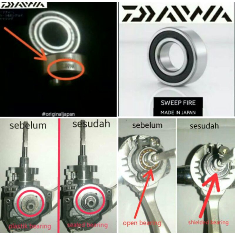 bearing pinion gear Daiwa sweep fire/bearing main gear daiwa