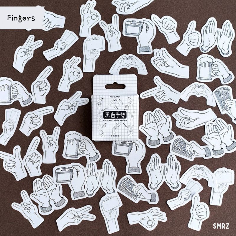 

Fingers Sticker Piece - Stiker Ecer Gesture Jari / Stikers Sharing Aesthetic / Journal