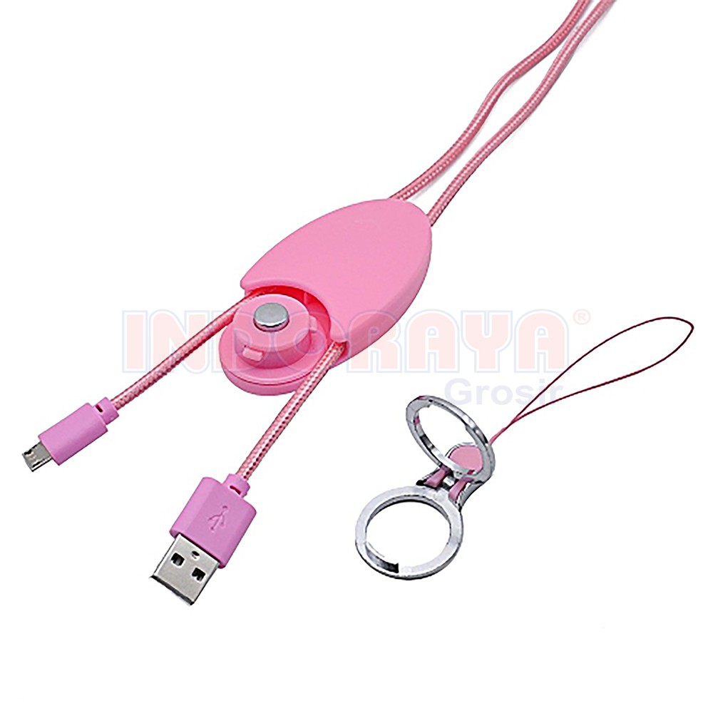 KABEL DATA CHARGER LANYARD 3IN1 MICRO USB KABEL DATA 3 IN 1