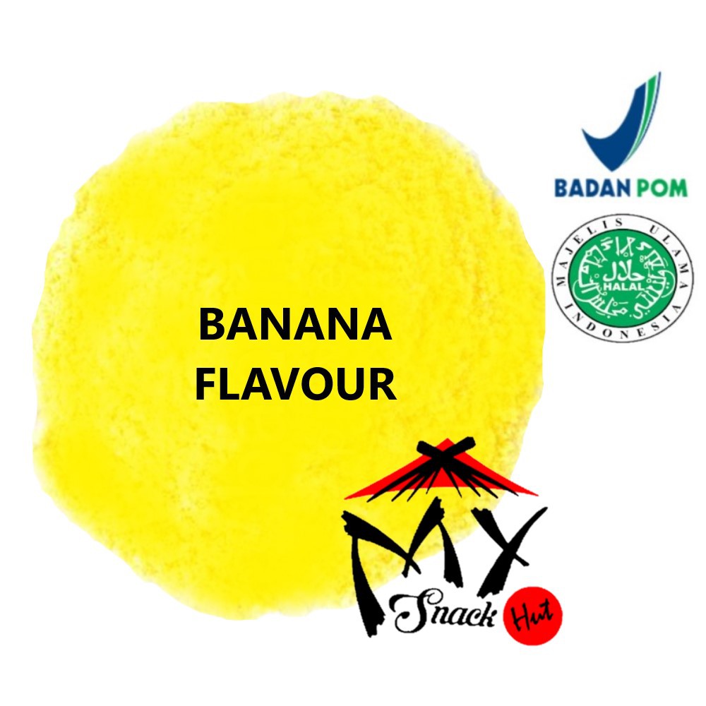 BANANA FLAVOUR POWDER 50GR - BIANG PERISA PISANG FLAVOR BUBUK - PERASA PISANG MINUMAN KUE HALAL MUI