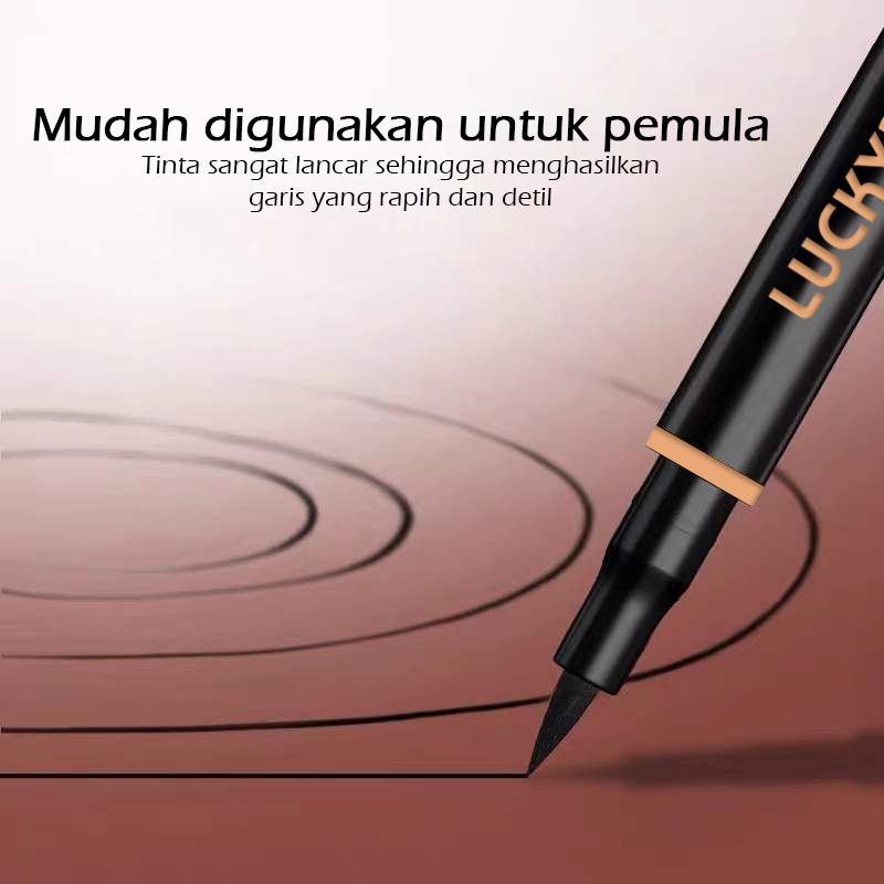 EYELINER LUCKYDATE Waterproof Celak Pen Pencil Tahan Lama Hitam ORIGINAL PINKFLASH Korea Korean Kajal Saudi Arabia