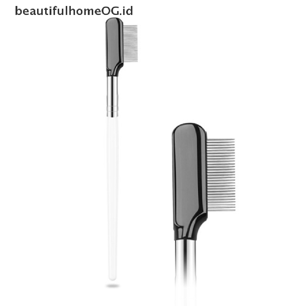 Sisir Bulu Mata Alis Bahan Stainless Steel Dengan Cover Untuk Alat Kosmetik