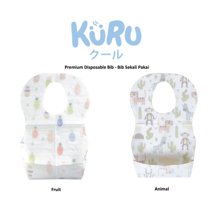 Kuru Disposable Baby Bib Isi 10pcs Celemek Anak Bayi Sekali Pakai Baby Bibs Apron WHS