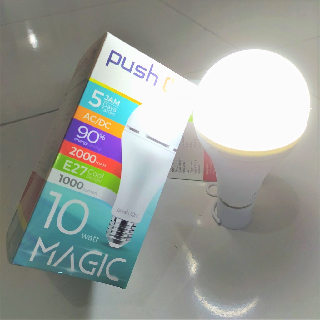 Lampu magic PUSH ON PREMIUM 10w / 14w / 18w lampu padam otomatis lampu emergency lampu sentuh nyala