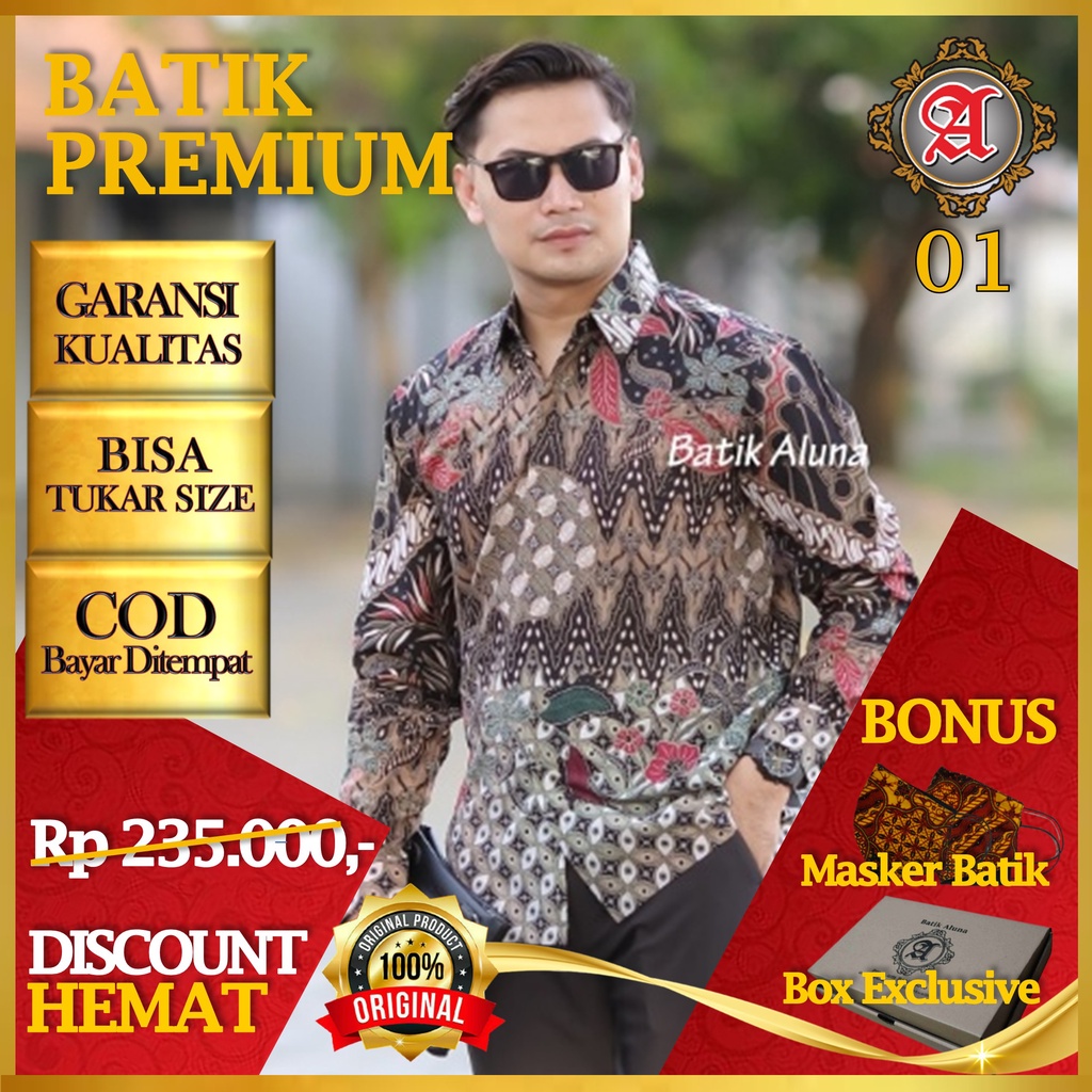 Baju Kemeja Batik Pria Lengan Panjang Prabuseno Reno Keris Alisan Semar Exclusive Elegan Katun Jogja