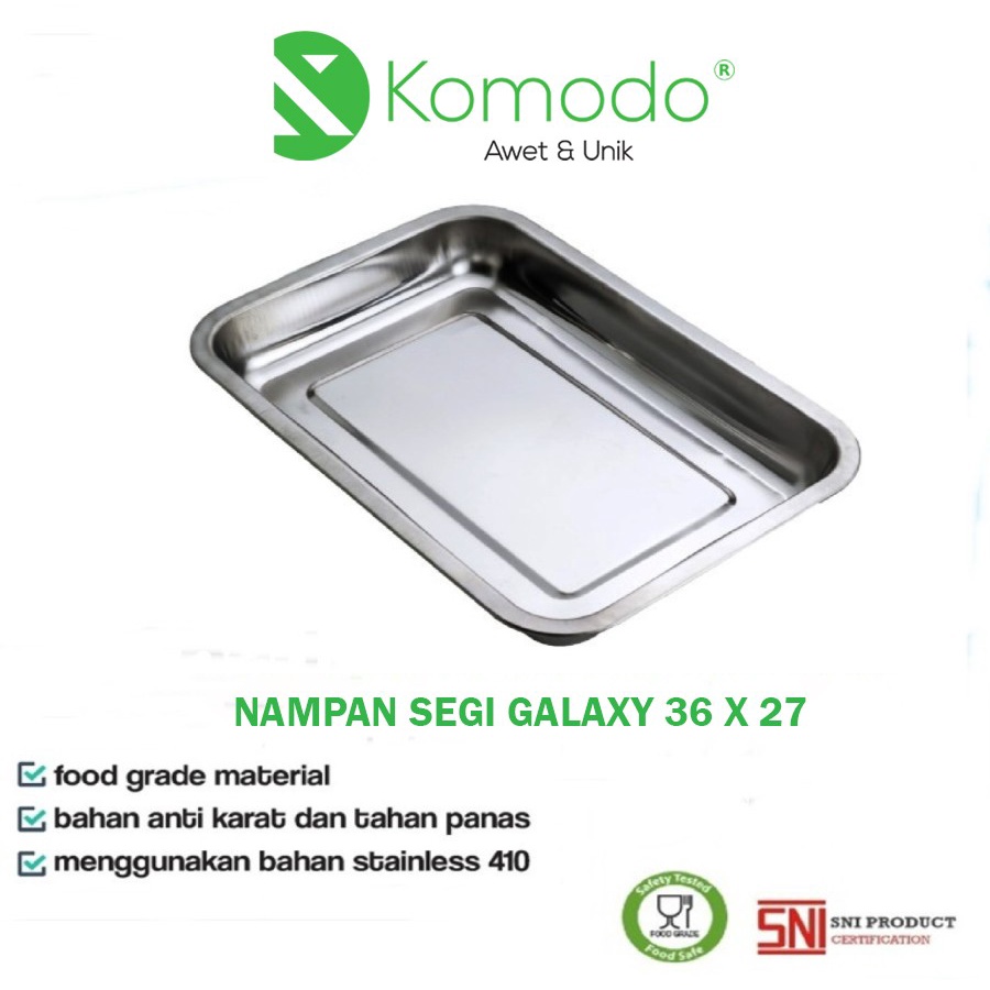 KOMODO BAKING TRAY LOYANG SEGI NAMPAN BAKI STAINLESS UK  36 , 40CM