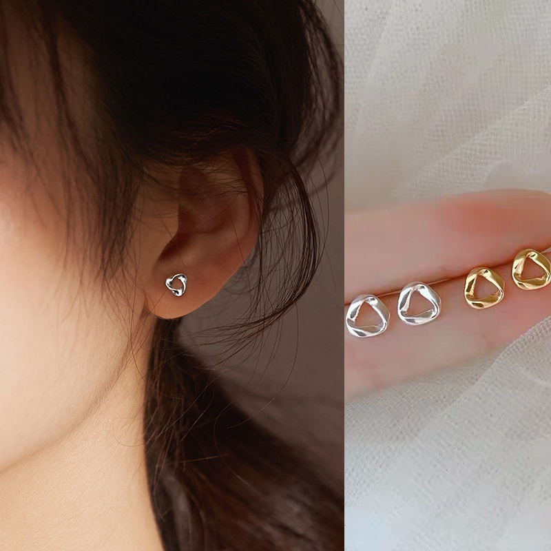 Roselife 1 Pasang Anting Tusuk Gantung Sterling Silver 925 Desain Geometri Gaya Simple Hypoallergenic Untuk Wanita