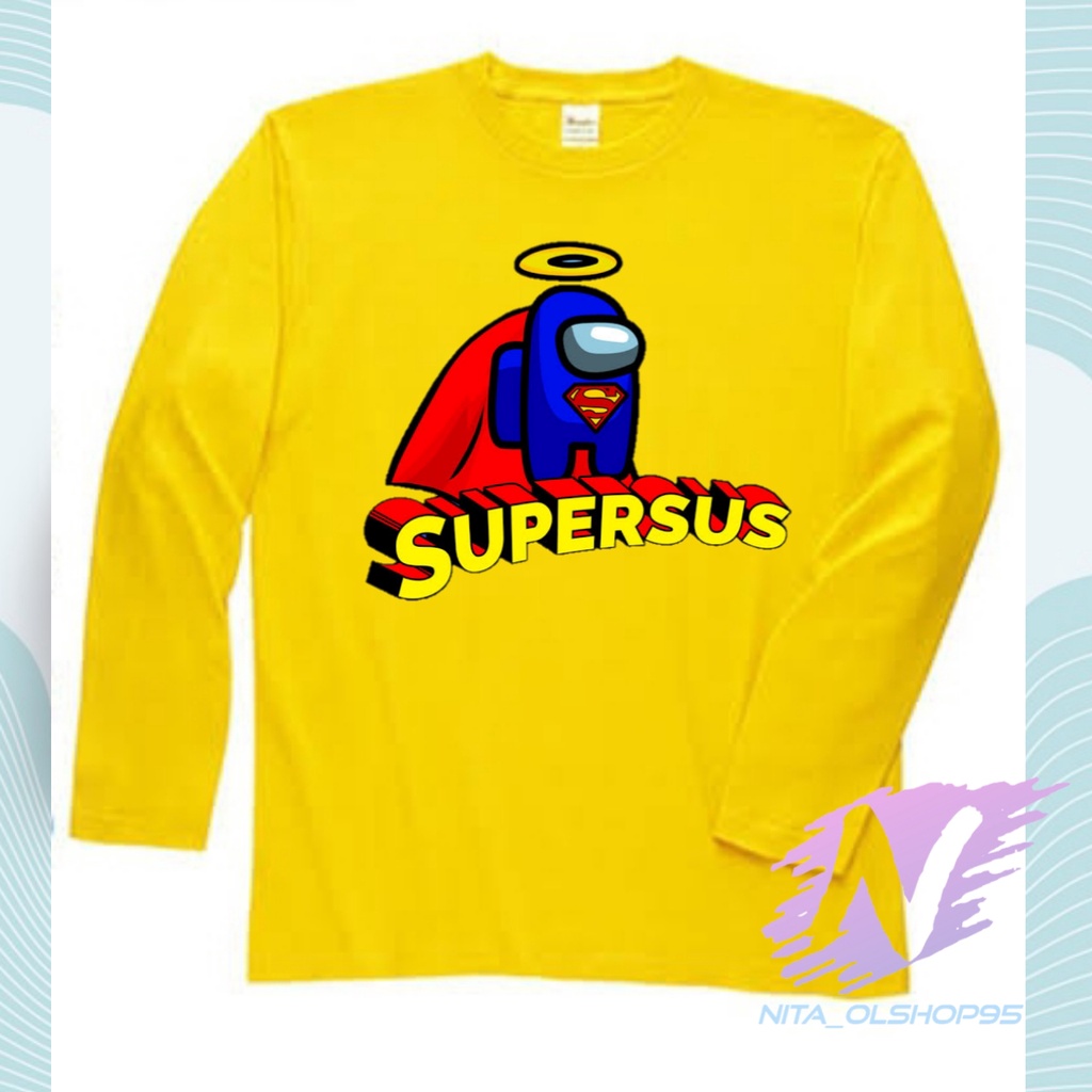 KAOS AMONG US SUPERMAN BAJU KAOS ANAK LENGAN PANJANG AMONG