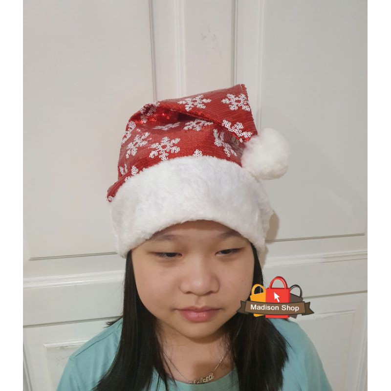 TOPI NATAL MOTIF MOTE CHRISTMAS HAT GLITTER