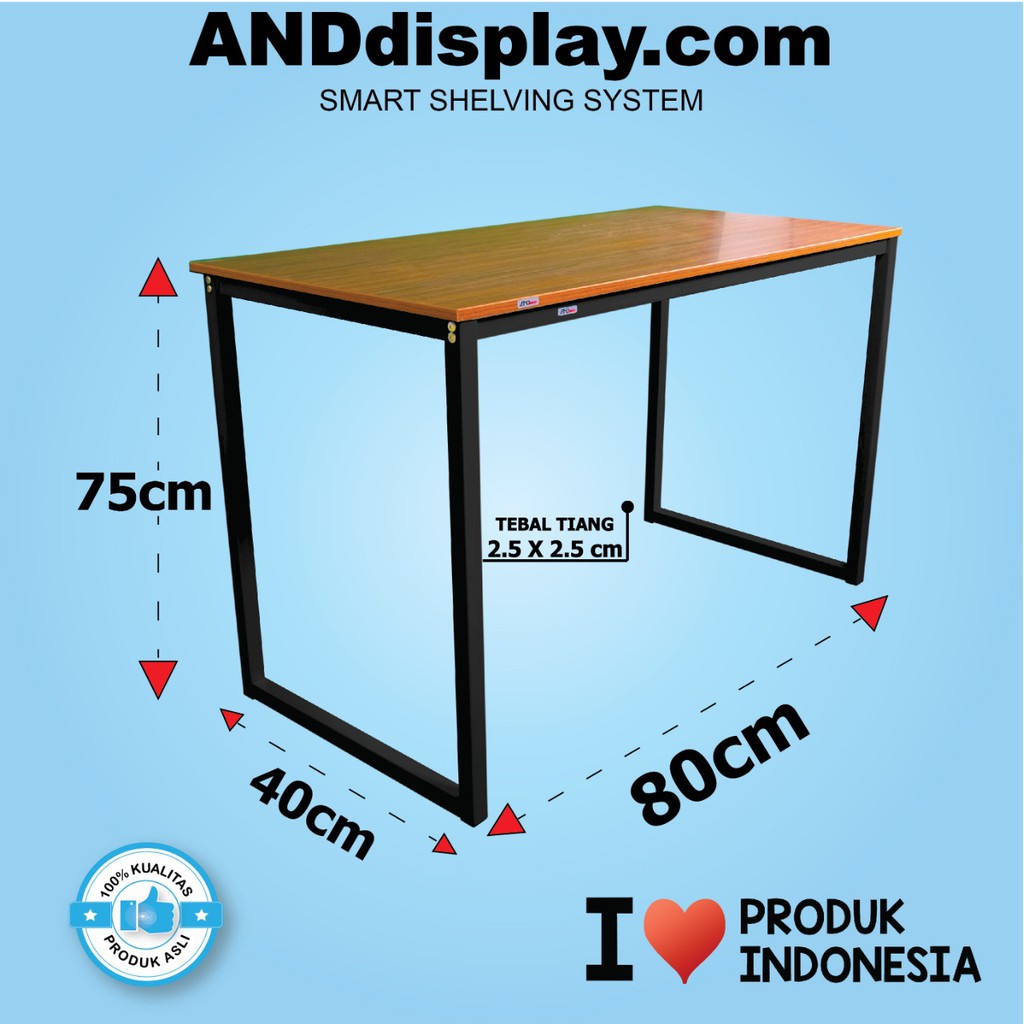 MEJA BELAJAR - BESTA 80X40 CM MEJA KOMPUTER - MEJA KANTOR ANDDISPLAY