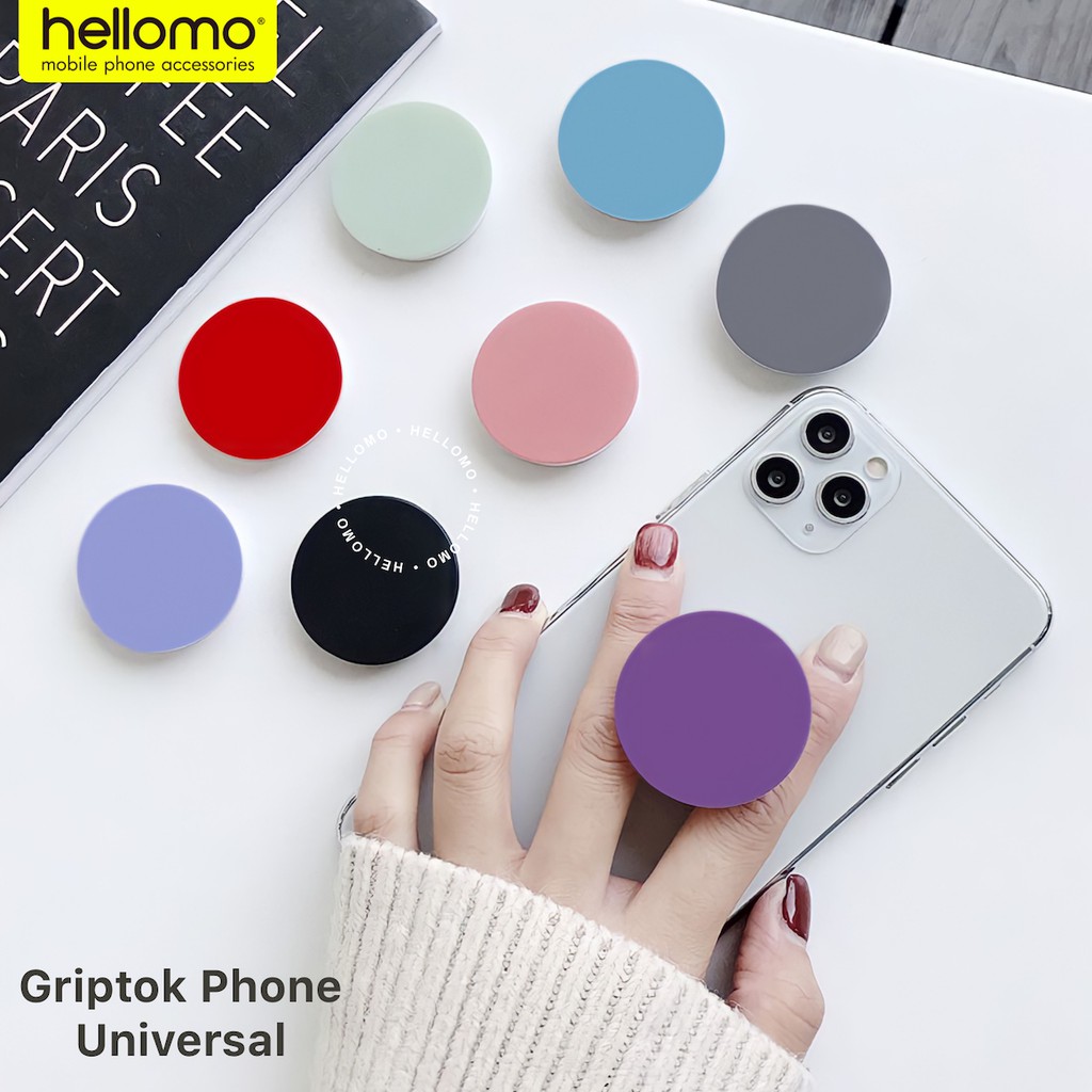 Popsockets Universal Phone Stand Phone Hand Grip Holder Hp Pop Socket Popsocket Polos Warna Stand Hp