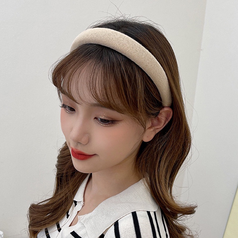 Bando Bahan Sifon Warna-Warni Gaya Korea Fashion Import Untuk Aksesoris Rambut Wanita / Korean Headband / Bando Tebal Korea Empuk / Bandana Lebar