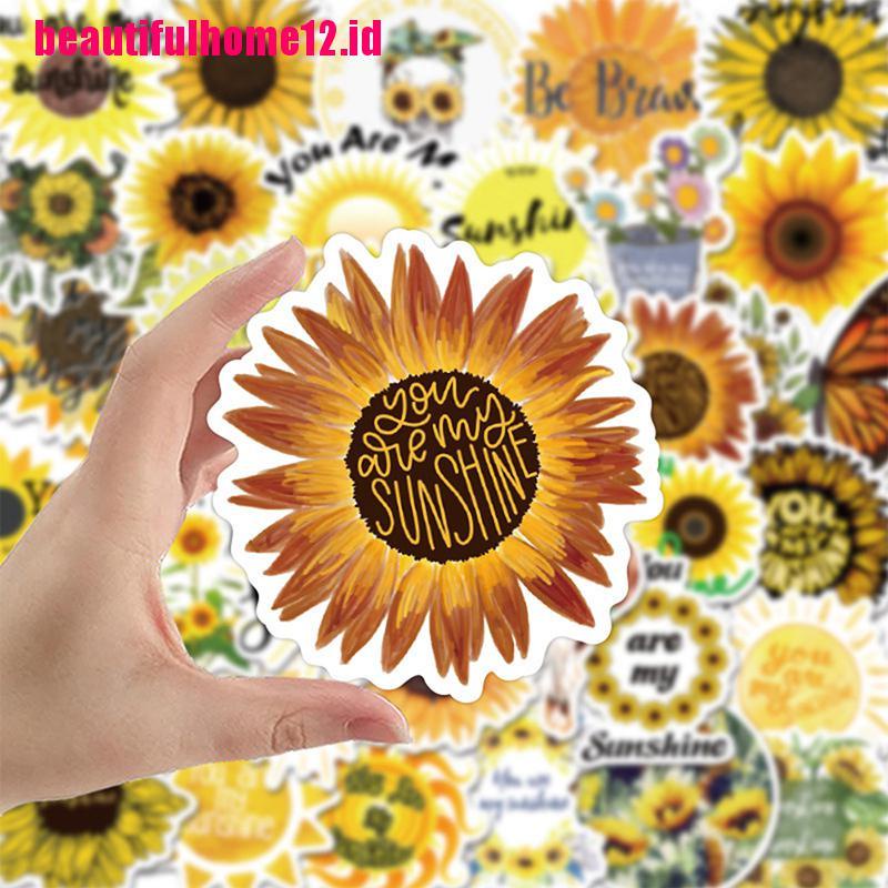 【beautifulhome12.id】50PCS Sunflower You Are my Sunshine Stickers Skateboard Guitar Laptop Motorcycle