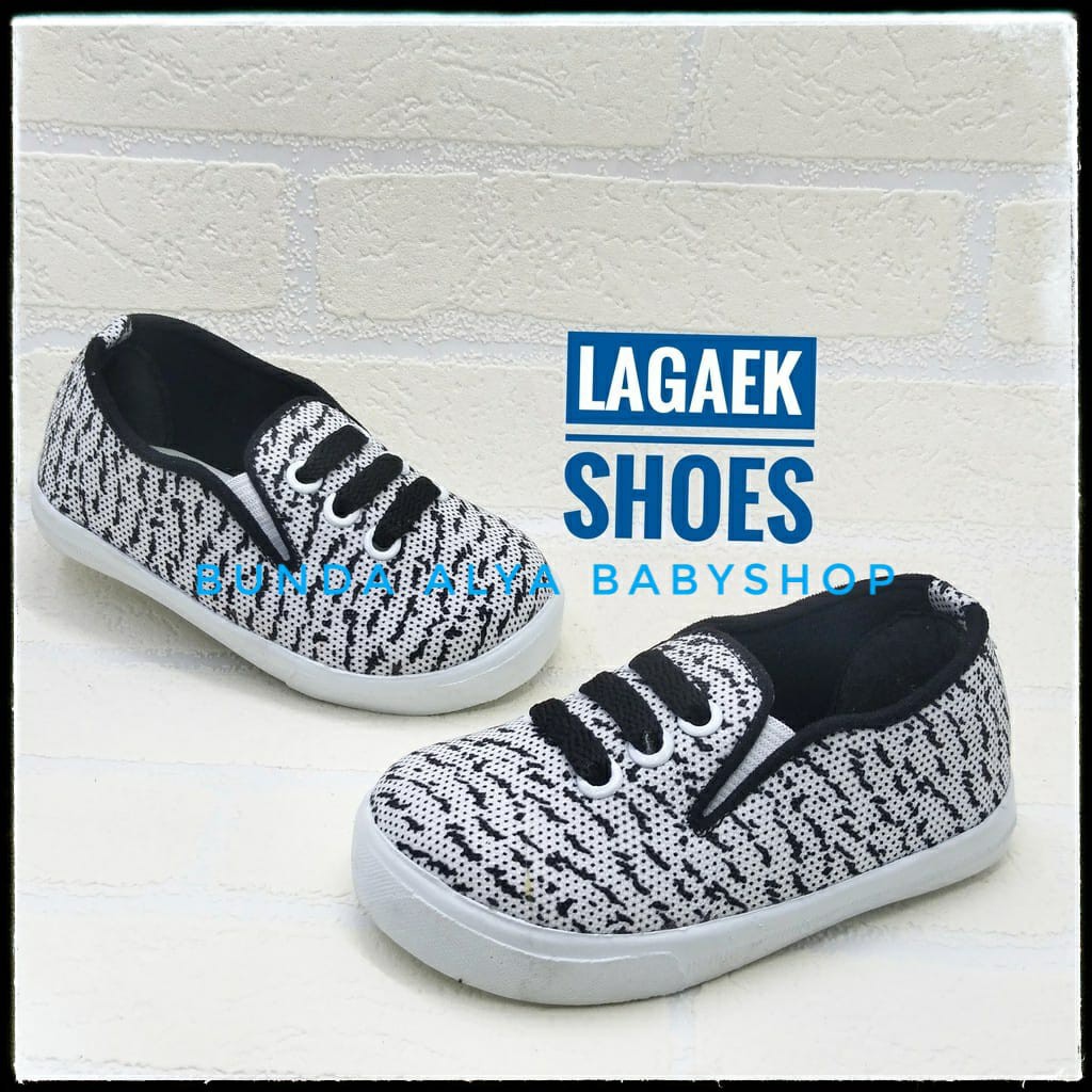 Sepatu Anak Laki Laki Usia 6 Tahunan Salur Size 33 - 34 - Sepatu Anak Cowok Slip On Casual Kanvas Alas Karet SALE