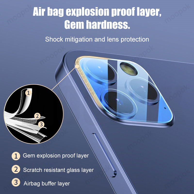 2pcs Tempered Glass Pelindung Lensa Kamera Belakang For Iphone 11 Pro Max X Xs Xr Max 12