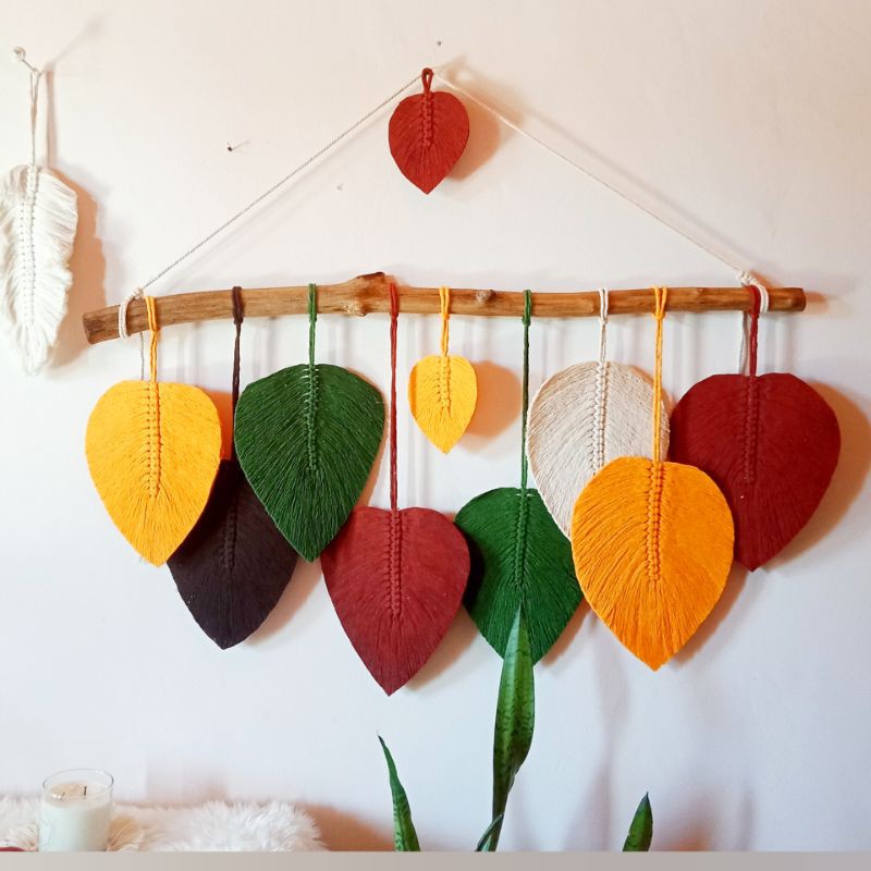 Macrame wall hanging / Macrame Hiasan dekorasi Dinding / Macrame Leaves Jumbo / Hiasan dinding macra