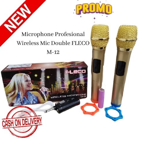 COD Microphone Profesional Wireless Mic Double FLECO M-12 / Microphone Double Wireless FLECO M12