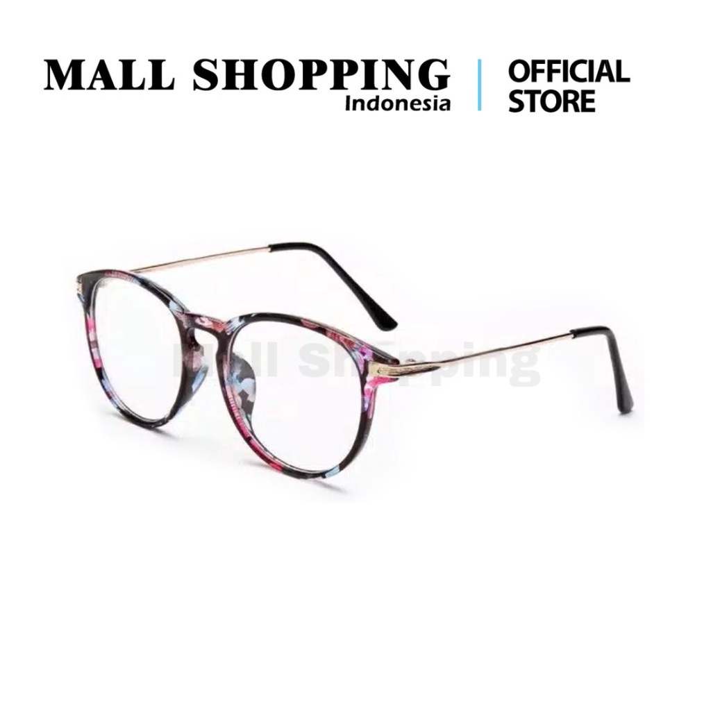 (COD) Kacamata Bingkai Optik Retro Anti Radiasi Sunglasses MALL SHOPPING