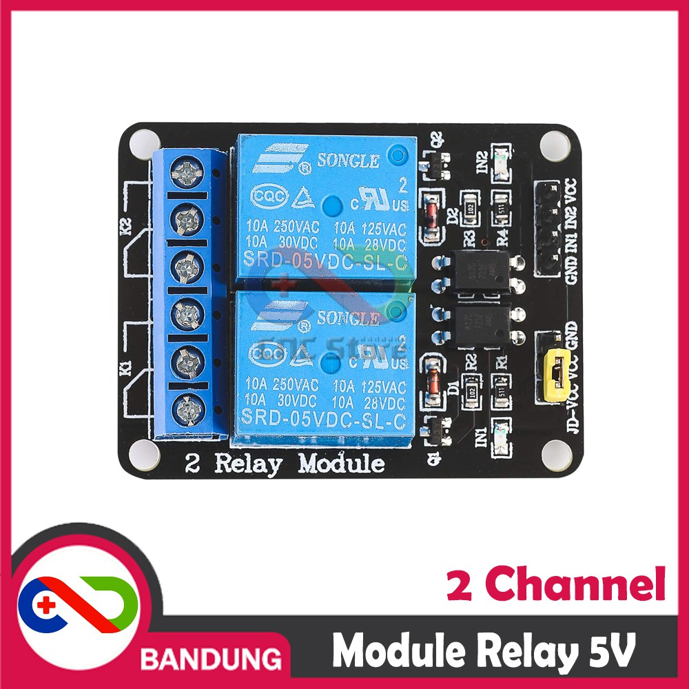 RELAY 5V 2 CHANNEL OUTPUT 250VAC 30VDC 10A WITH OPTOCUPLER MODUL