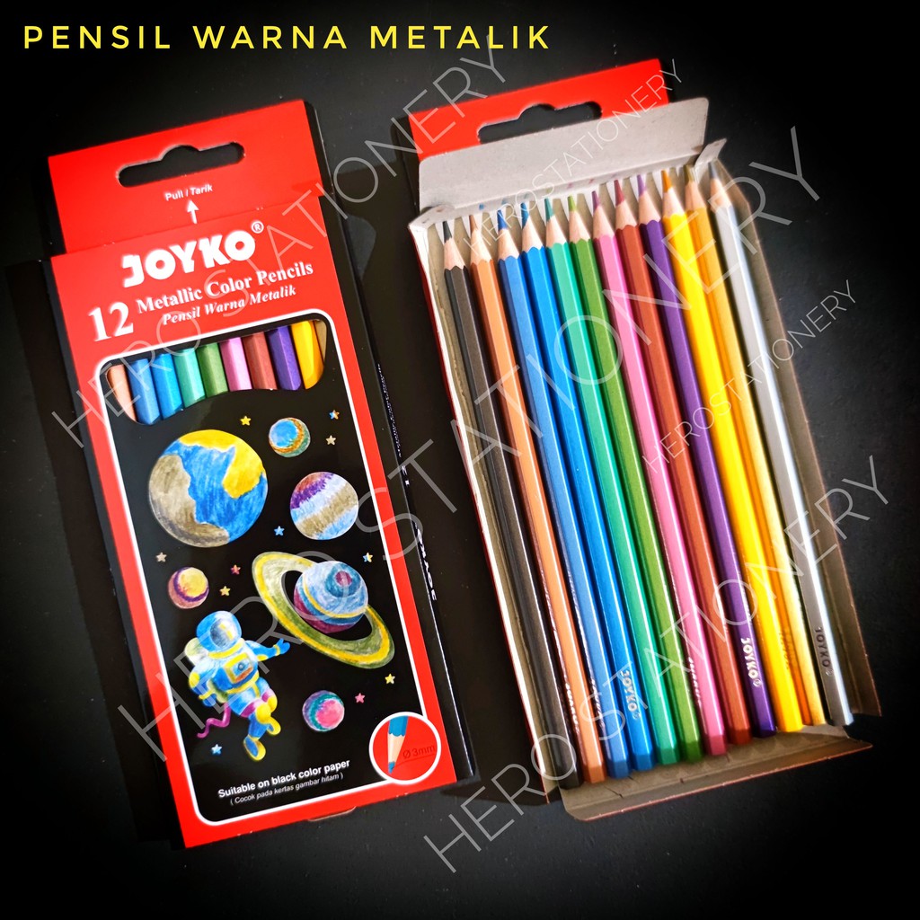 

Pensil warna metalik color pencil joyko set 12 warna CP-123M