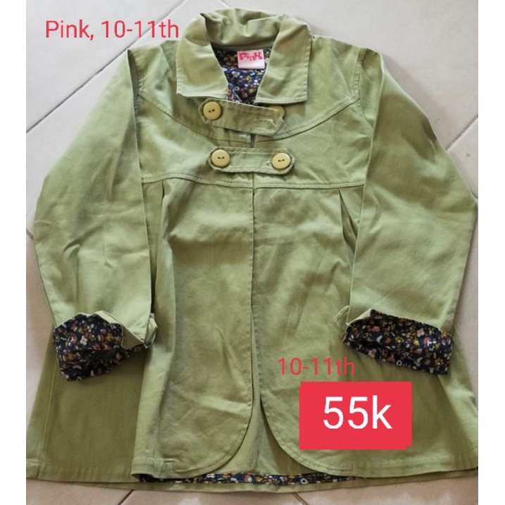 Coat jaket anak perempuan 10-11th preloved like new
