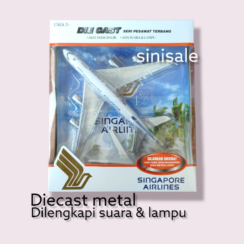 Diecast Metal Pesawat Singapore Airlines
