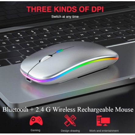 Mouse/Mouse wireless/Mouse AVAN/Set mouse dan alas mouse nirkabel-BLUTOOTH led putih