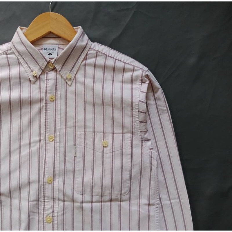 Kemeja Columbia stripe shrit long sleeve garis garis