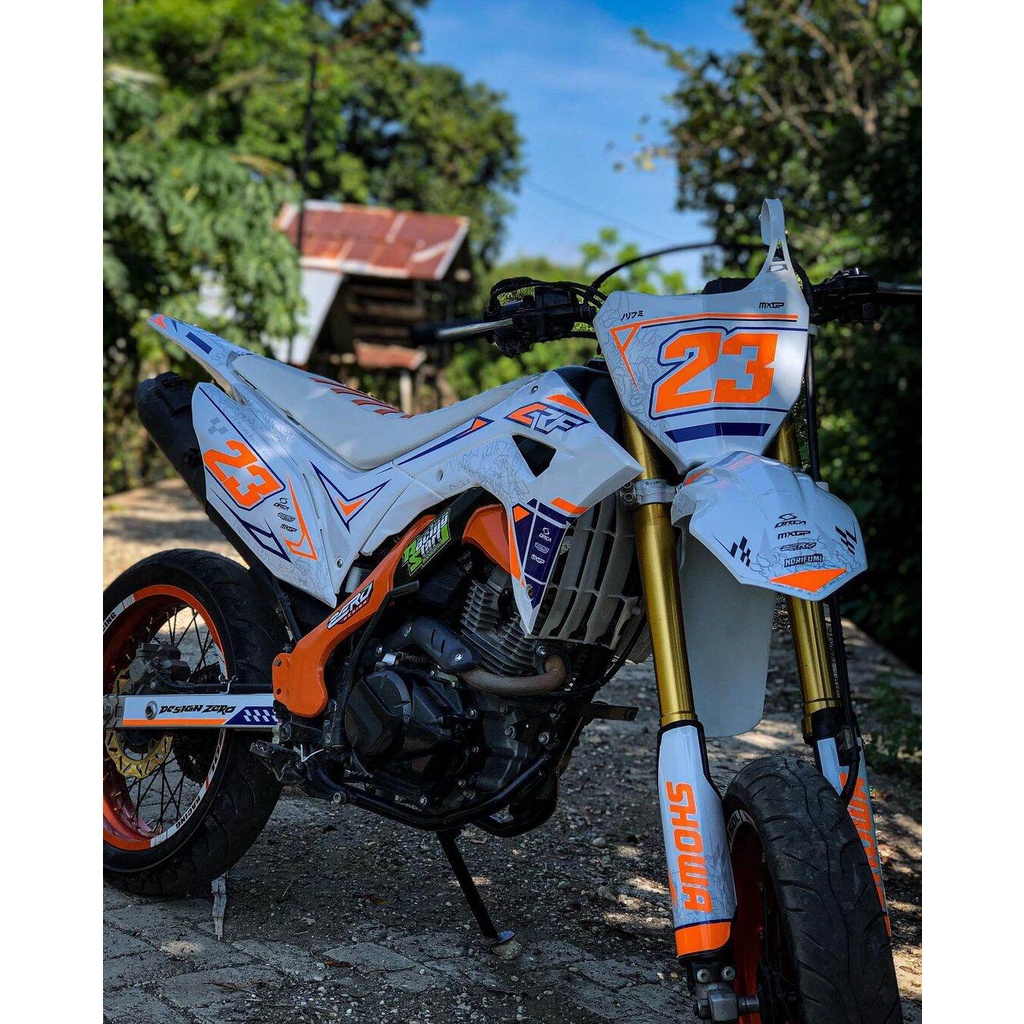 Decal Stiker Costom Crf150l Kombinasi Oren Stabilo