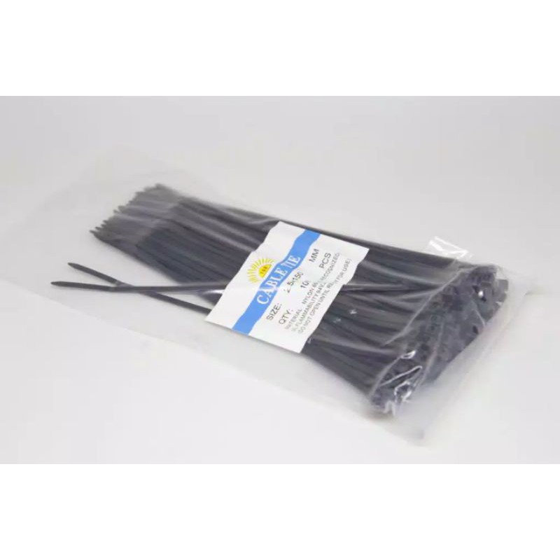 kabel ties / insulok 2,5 x 150 mm 1 kantong isi 100 pcs ada 2 warna putih / hitam