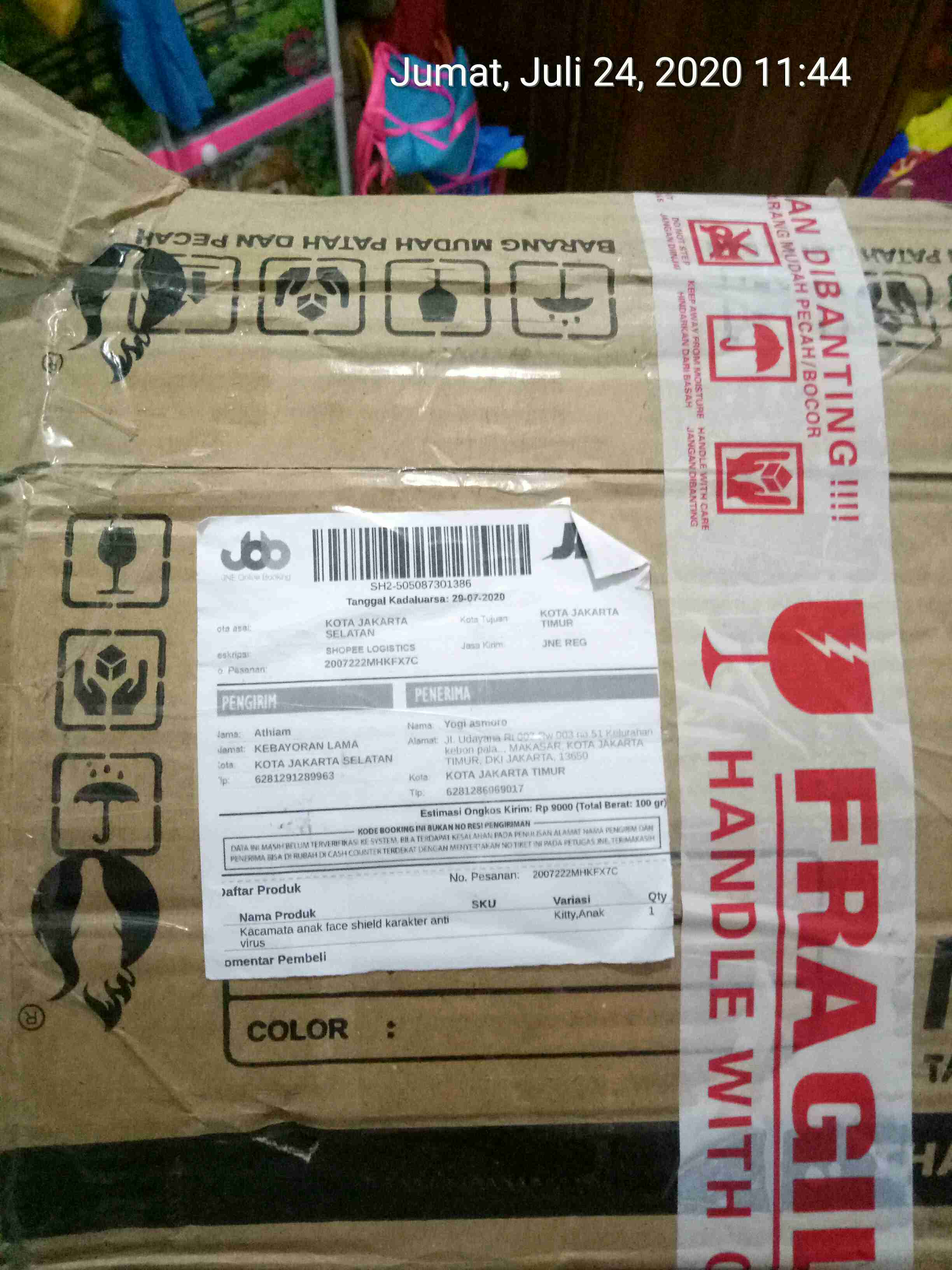 Kacamata Anak Face Shield Karakter Anti Virus