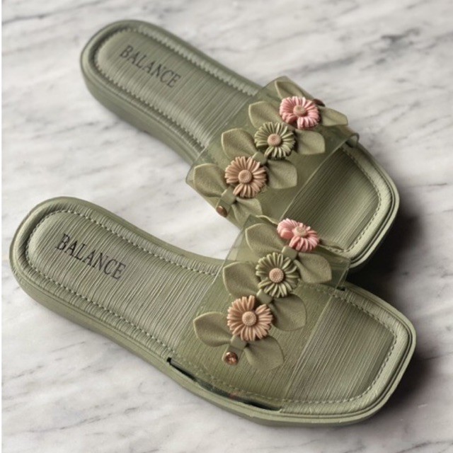 BLC Sandal Selop Mirror Floral 1213