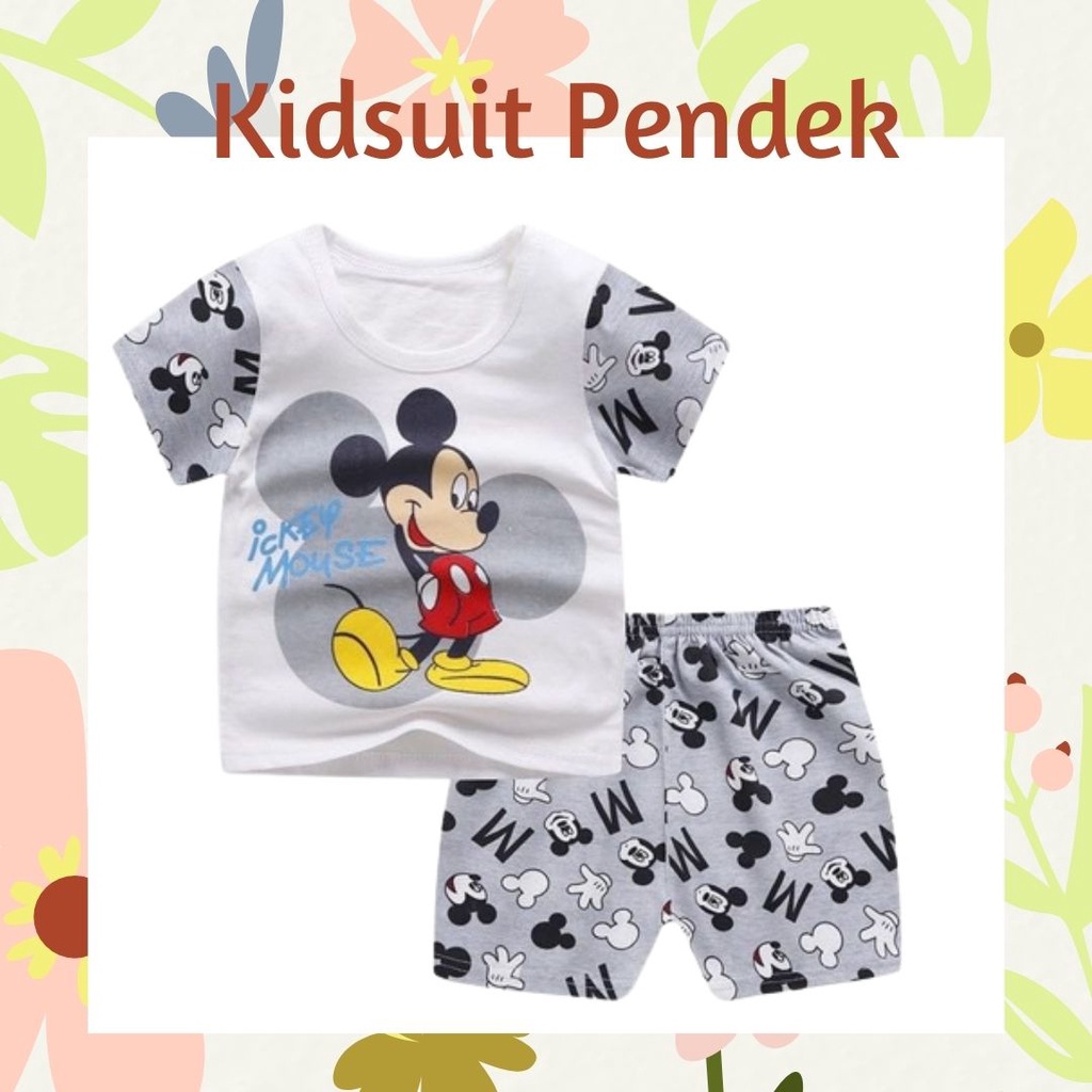 Plazababyku KIDS SUIT PENDEK Setelan Anak Bahan Kaos Lengan + Celana Berkualitas Import ebv cewek