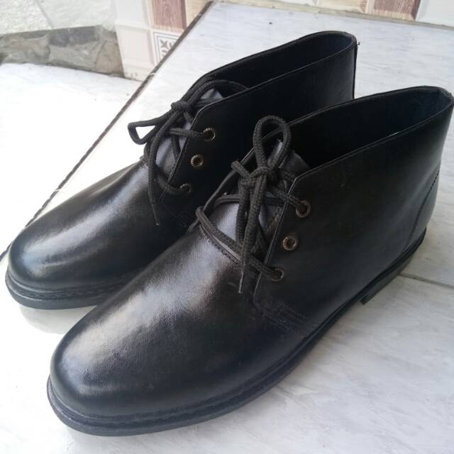 Sepatu pdh kulit boot kulit pdl fantopel vantofel kulit asli nyaman dipakai sol anti licin