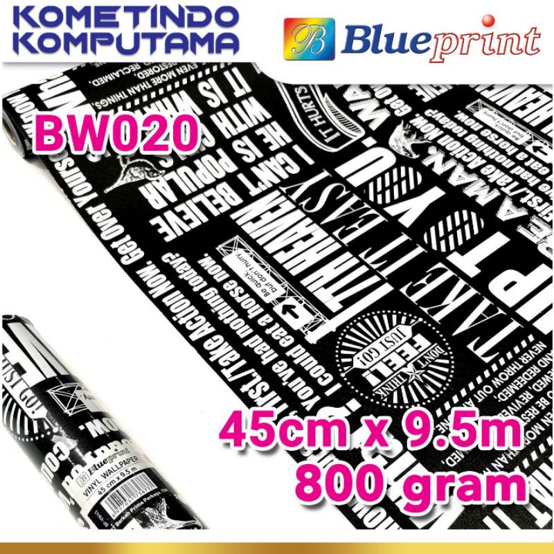 BW020 Wallpaper Sticker Vinyl Dinding BLUEPRINT 45Cm x 9,5M Varian BW020 - Wallpaper Dinding