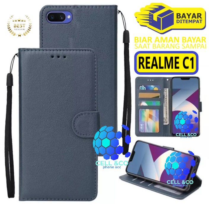 Flip cover REALME C1 Flip case buka tutup kesing hp casing flip case leather wallet