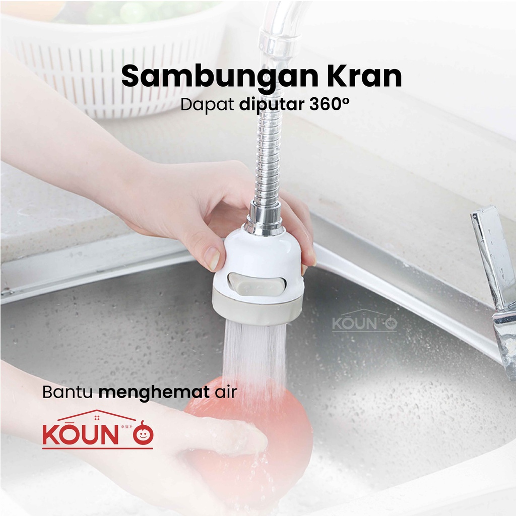 Jual Sambungan Kran Air Fleksibel Rotary Turbo Faucet Penyambung Keran Air Cuci Piring