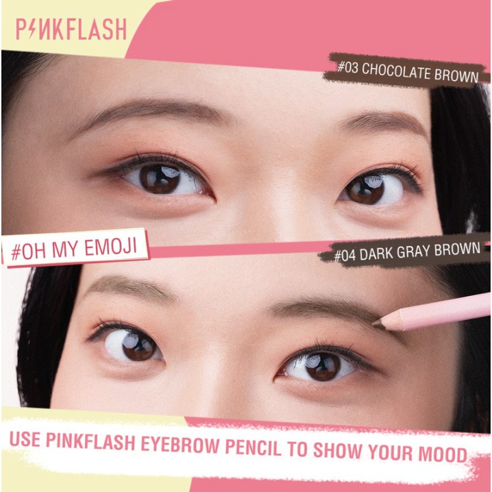 [ PINKFLASH ] Eyebrow Oh My Emoji  Pensil Alis Anti Air Tahan Lama PF009