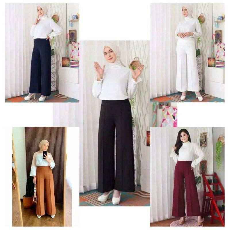 Celana Kulot Cubit Scuba Pant Premium / Kulot Haighwaist Celana Wanita Dewasa Kekinian