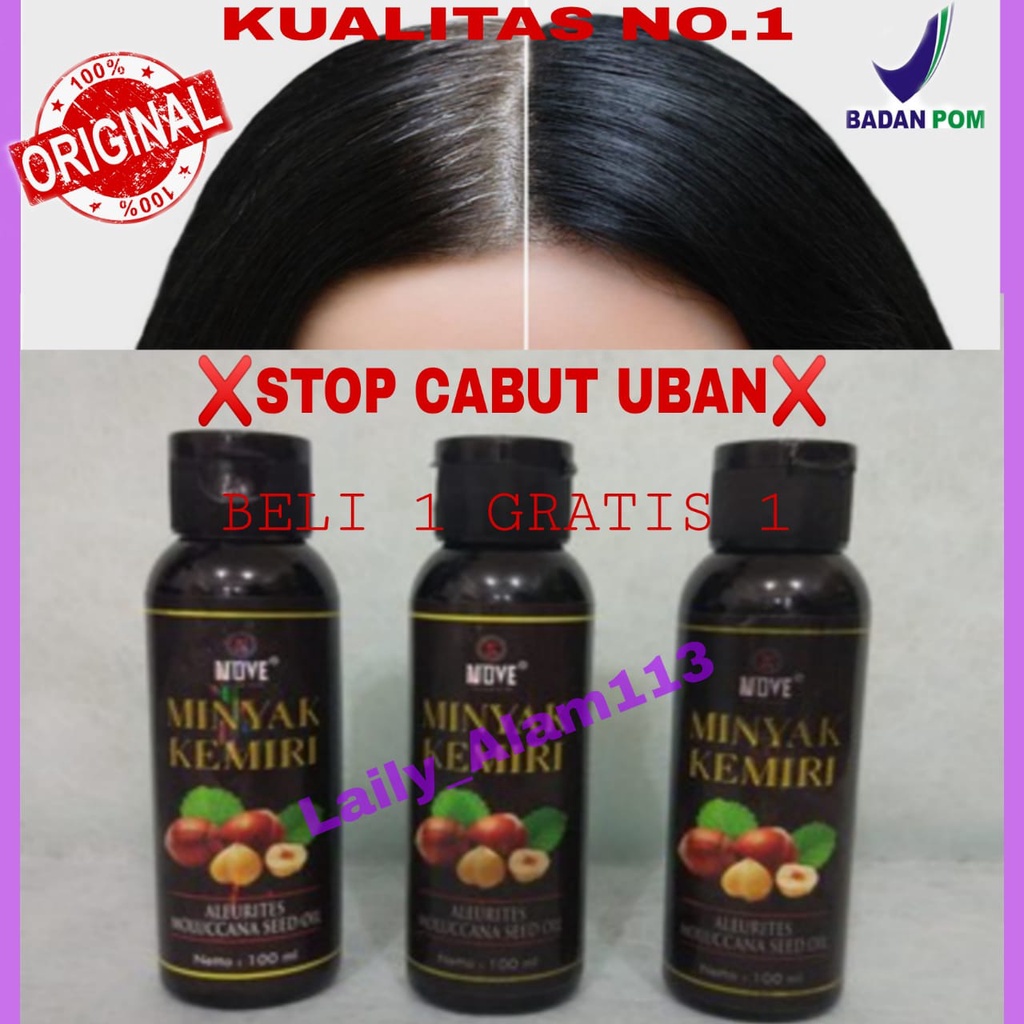 Minyak Kemiri Asli Kandungan Kemiri Alami Murni Penghilang Uban Permanen Menghitamkan Rambut Ori