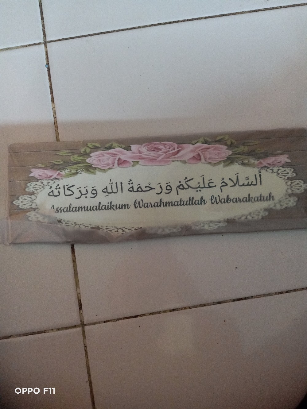 Pajangan Poster Kayu Gantungan Shabbychic Dekorasi Rumah Lafaz Salam Art