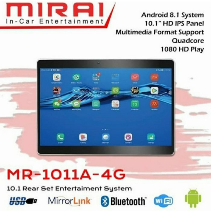 HEADREST CLIP ON MONITOR ANDORID 10.1 MIRAI MR 1011A 4G